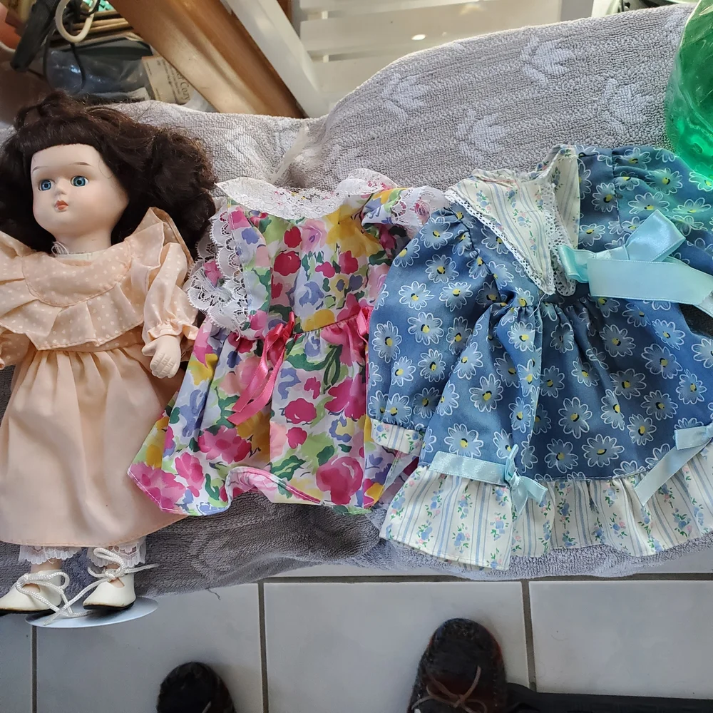 Elegant White Doll Wardrobe with Mirror